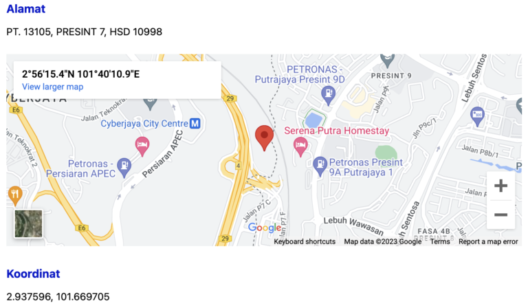 Rumawip putrajaya precint 7 location